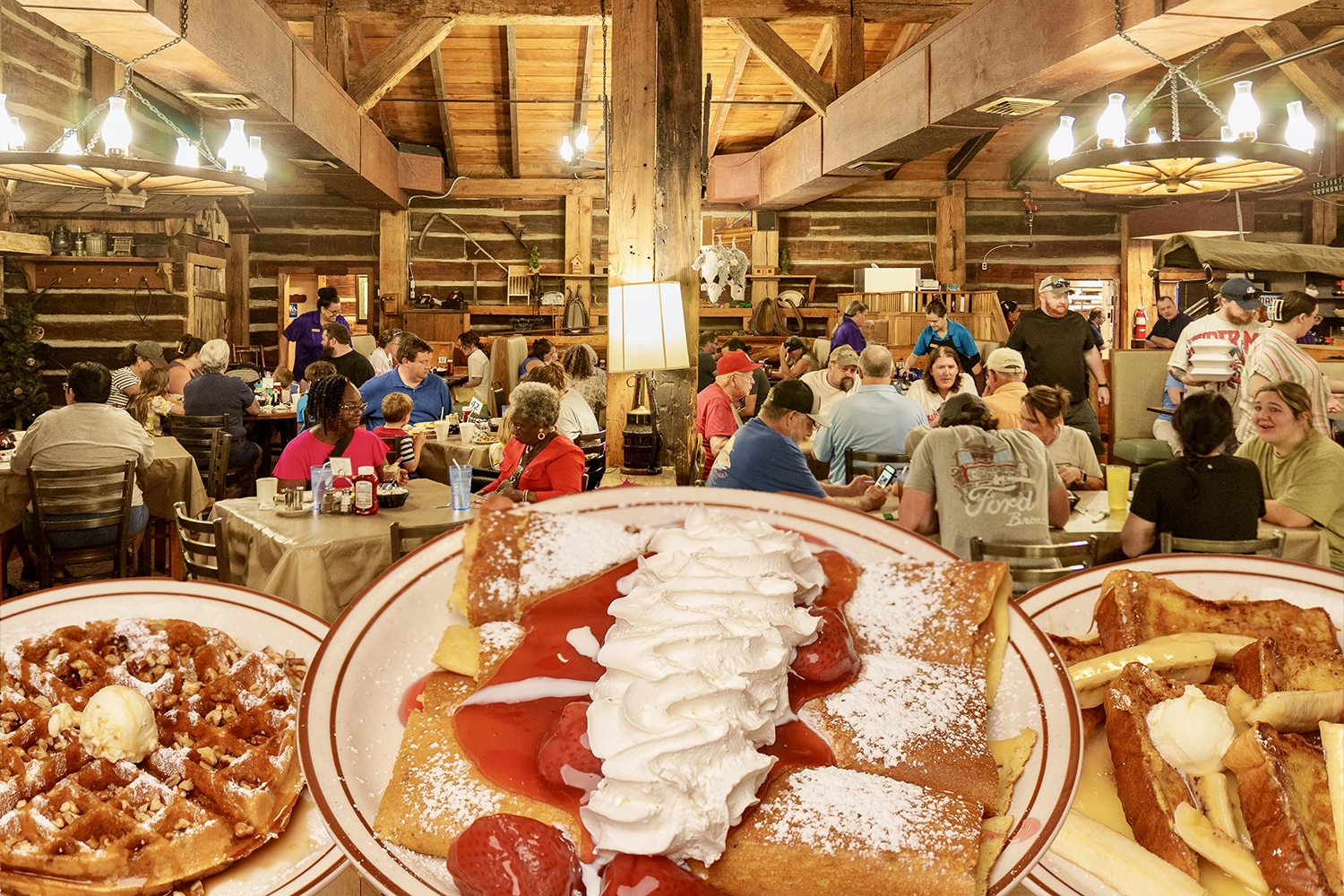 food being served at Log Cabin Pancake House